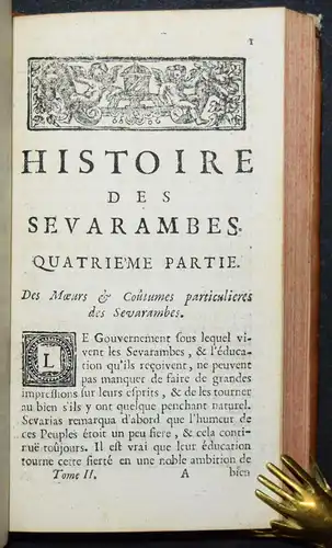 Vairasse, Histoire des Sevarambes - 1734 UTOPIE PHANTASTIK