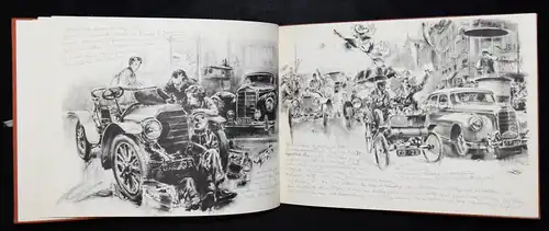 HANS LISKA - Skizzenbuch - 1955 MERCEDES-DAIMLER-BENZ WERBUNG AUTOMOBIL