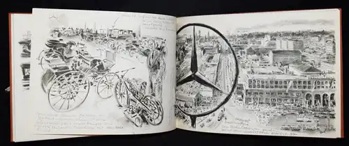 HANS LISKA - Skizzenbuch - 1955 MERCEDES-DAIMLER-BENZ WERBUNG AUTOMOBIL