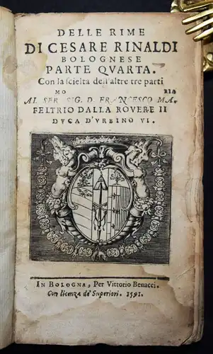 Rinaldi, Delle rime - 1591 RARE FIRST EDITION RENAISSANCE ITALY