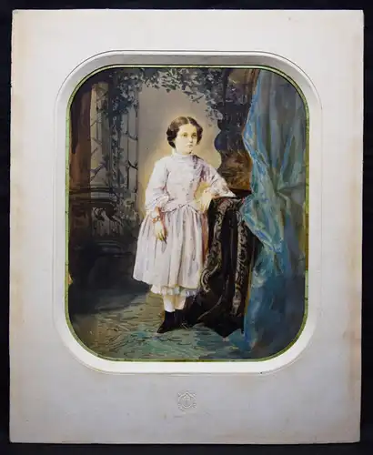 ORIGINAL-PHOTOGRAPHIE 1859 - Mayer, Portrait en pied d’une jeune fille