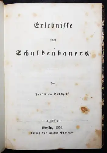 Gotthelf, Erlebnisse eines Schuldenbauers