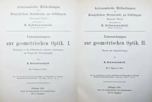 Karl Schwarzschild - Untersuchungen zur geometrischen Optik - 1905 - Astrophysik