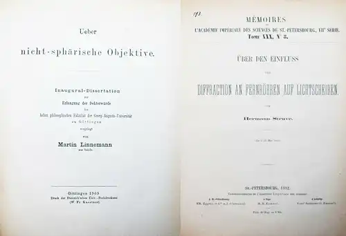 Schwarzschild - Untersuchungen...1905 FUNDAMENTALES WERK ! OPTIK ASTROPHYSIK