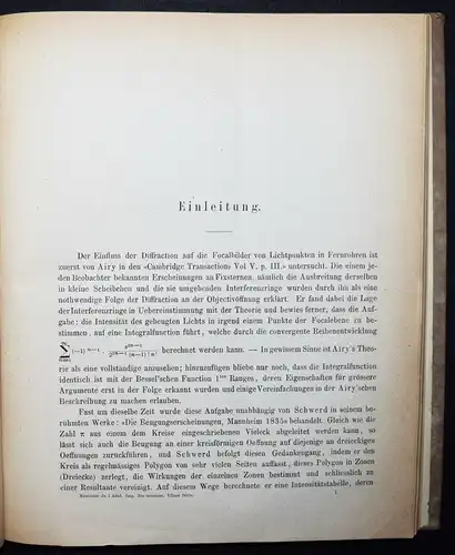 Schwarzschild - Untersuchungen...1905 FUNDAMENTALES WERK ! OPTIK ASTROPHYSIK