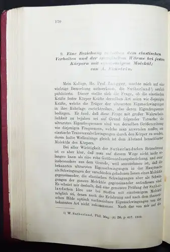 Albert Einstein - Beziehung zwischen dem elastischen Verhalten - 1911