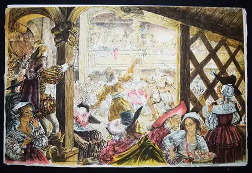 Carrance, Illustrationen zu Rostand, Cyrano de Bergerac ORIG.-VORLAGE SIGNIERT