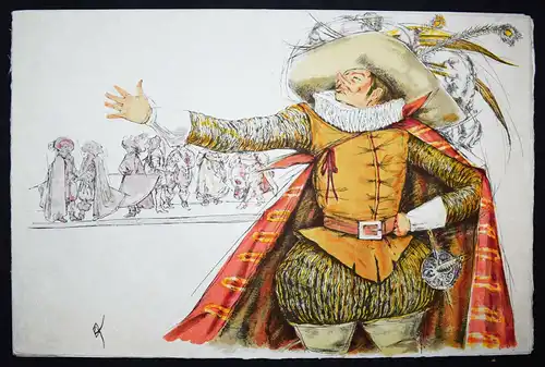 Carrance, Illustrationen zu Rostand, Cyrano de Bergerac ORIG.-VORLAGE SIGNIERT