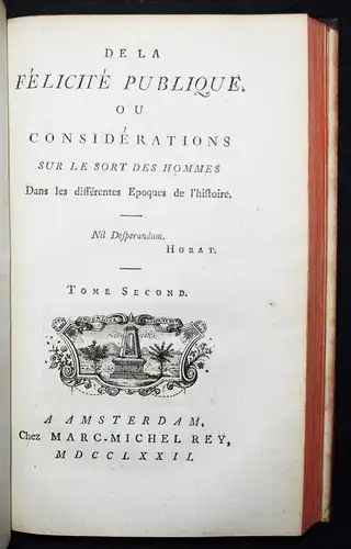 Chastellux, De la felicite publique 1772 PHYSIOCRACY STAATSPHILOSOPHIE