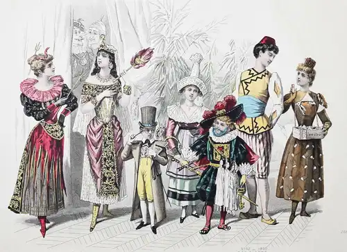 MODE-ZEITSCHRIFT 1890 SCHÖNE HANDKOLORIERTE TAFELN Goubaud, Revue de la mode