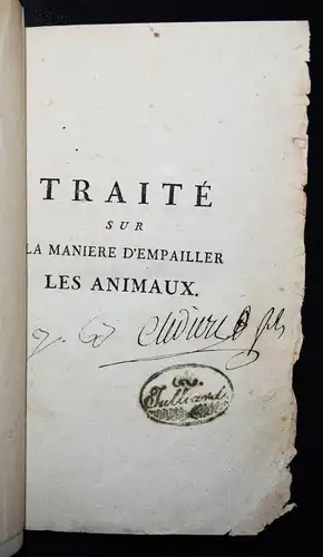 Manesse, sur la manière d’empailler et de conserver les animaux 1787 Empaillage