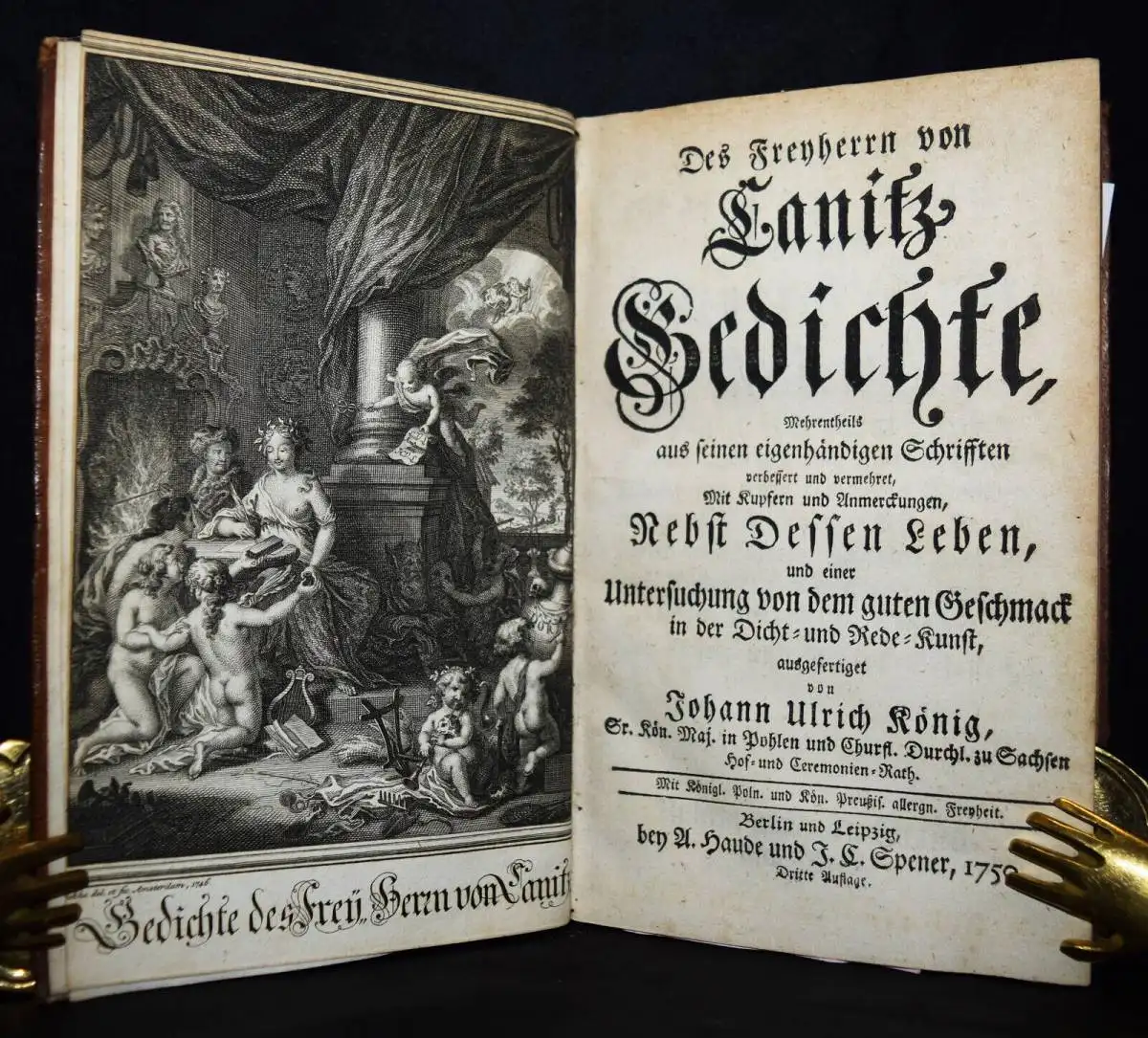 Canitz, Gedichte - 1750 - GESAMTAUSGABE - BAROCK-LITERATUR - LYRIK - TABAK