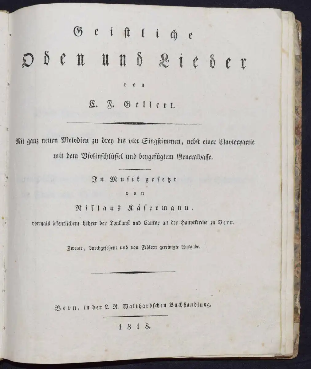Gellert, Geistliche Oden und Lieder - 1818