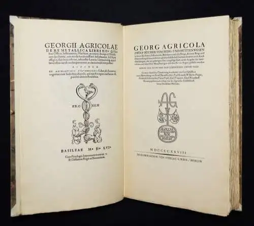 Agricola, Zwölf Bücher vom Berg- und Hüttenwesen - 1928 BERGBAU MINERALOGIE