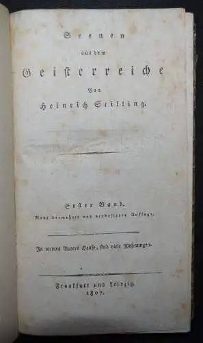 Jung-Stilling, Scenen aus dem Geisterreiche - 1807 GEISTER OKKULTISMUS