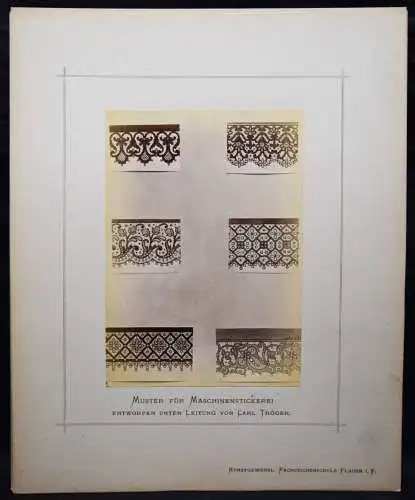 Hofmann, Muster für Gardinenfabrikation, Hand- & Maschinenstickerei 1883 STICKEN