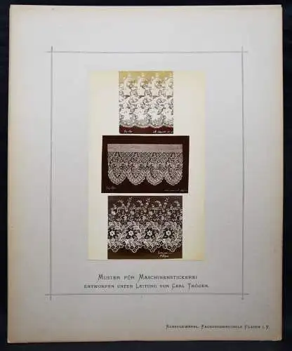 Hofmann, Muster für Gardinenfabrikation, Hand- & Maschinenstickerei 1883 STICKEN