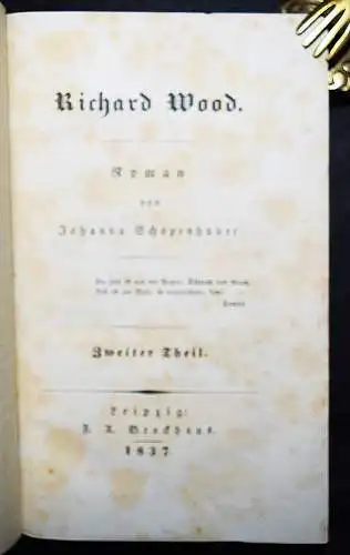 Schopenhauer, Richard Wood - 1837 ERSTE AUSGABE