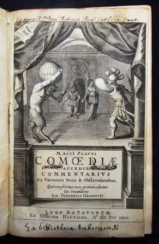 Plautus, Comoediae - 1664 ALTPHILOLOGIE KOMÖDIE KOMÖDIEN THEATER THEATERSTÜCKE