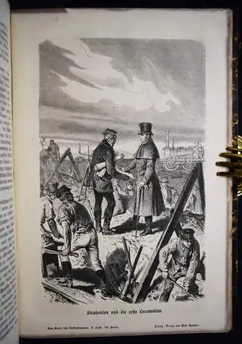 Neues Buch der Erfindungen, Gewerbe und Industrien 1864 LUFTFAHRT EISENBAHN