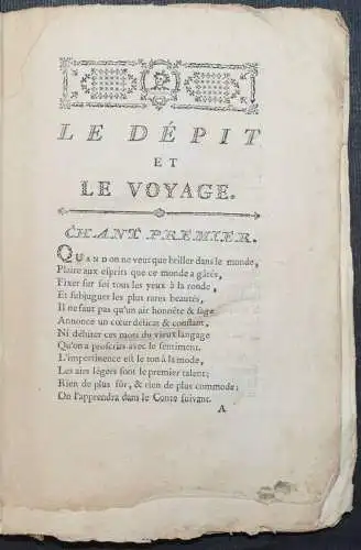 JEAN FRANCOIS DE BASTIDE, LE DEPIT ET LE VOYAGE - ERSTAUSGABE 1771 - SELTEN