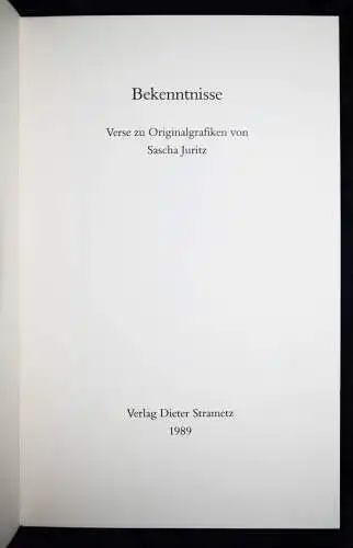 Juritz, Bekenntnisse - 1989 NUMMERIERT SIGNIERT ORIG.-LITHOGRAPHIEN