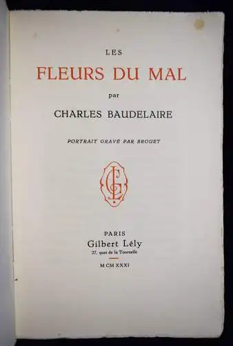 Baudelaire, Les fleurs du mal - 1931 NUMMERIERT Orig.-Radierung von A. Brouet