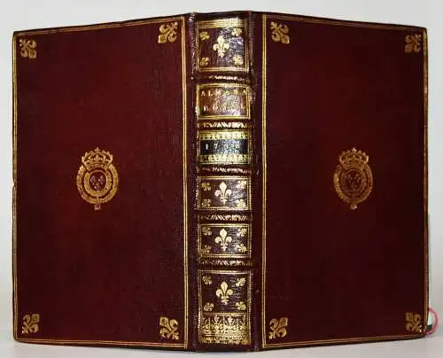 PRACHTOVOLLER BAROCK-EINBAND BIBLIOTHEK LUDWIG XV. - 1717...Weinroter Maroquin