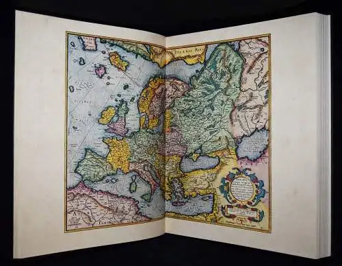 SCHÖNER GROSSER FOLIO-GANZLEDER-ATLAS - FAKSIMILE  Mercator. Atlas. Lachen 1995