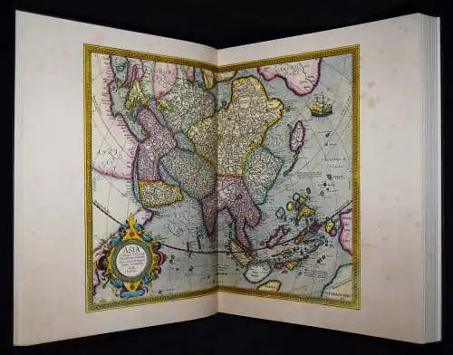 SCHÖNER GROSSER FOLIO-GANZLEDER-ATLAS - FAKSIMILE  Mercator. Atlas. Lachen 1995