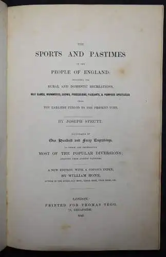 Strutt, The Sports and pastimes of the people of England 1845 KULTURGESCHICHTE