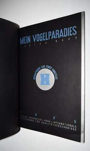 Hinkefuss. Mein Vogelparadies - 1929 REKLAME BAUHAUS  Vogel Paradies