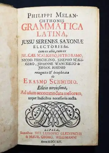 Melanchthon, Grammatica latina 1714 GRAMMATIK PHILOLOGIE SPRACHWISSENSCHAFTEN