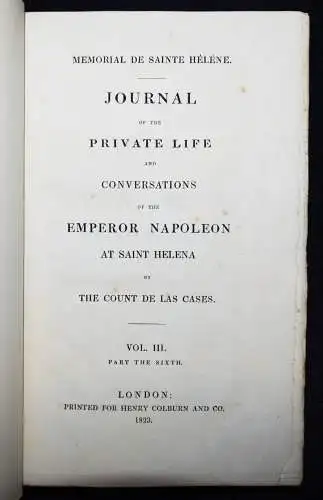 Napoleon I. – Las Cases, Journal of the private life … 1823 - BEFREIUNGSKRIEGE