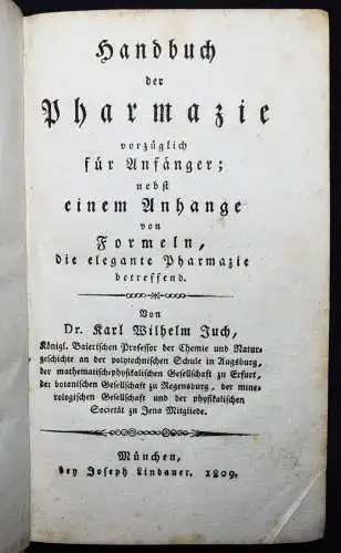 Juch, Handbuch der Pharmazie - Erste Ausgabe 1809