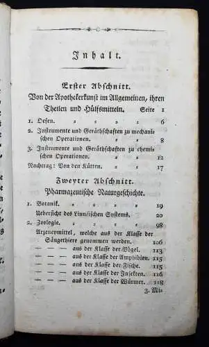 Juch, Handbuch der Pharmazie - Erste Ausgabe 1809