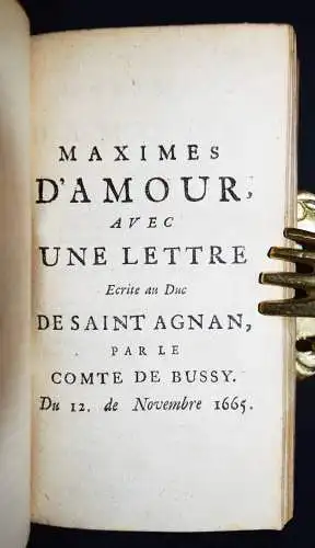 EROTICA-BAROCKLITERATUR 1700 Bussy-Rabutin, Amours des dames illustres de notre