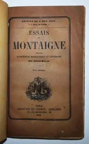 Montaigne, Essais - 1859 HOLZSTICHE VON G. DORE - TYPOGRAPHIE