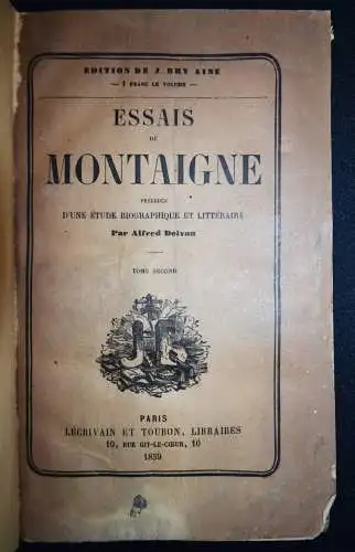 Montaigne, Essais - 1859 HOLZSTICHE VON G. DORE - TYPOGRAPHIE