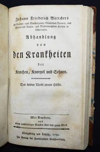 Böttcher,...von den Krankheiten der Knochen 1789 KOMPLETT ! ANATOMIE CHIRURGIE