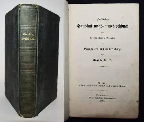 Gerike, Praktisches Haushaltungs- und Kochbuch - 1847  BACKEN BIER WURST