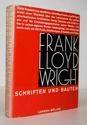 Wright. Schriften und Bauten - 1963 ERSTE AUSGABE - BAUTECHNIK