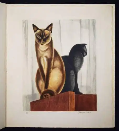 Nam, Chats - 1935 UNIKAT ! SIGNIERT 6 ORIG.-AQUARELLE 5 ORIG.-RADIERUNGEN KATZEN