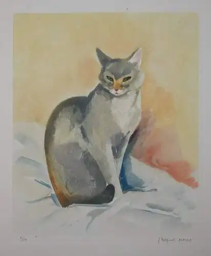 Nam, Chats - 1935 UNIKAT ! SIGNIERT 6 ORIG.-AQUARELLE 5 ORIG.-RADIERUNGEN KATZEN