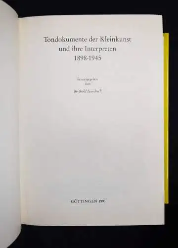 Leimbach, Tondokumente der Kleinkunst und ihre Interpreten 1991 KABARETT SÄNGER