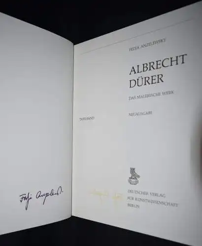 Anzelewsky, Albrecht Dürer - 1991 SIGNIERT WERKVERZEICHNIS CATALOGUE RAISONNE