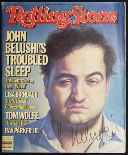 HELNWEIN SIGNIERT – John Belushi’s Troubled Sleep. Rolling Stone 1984 POP-KULTUR