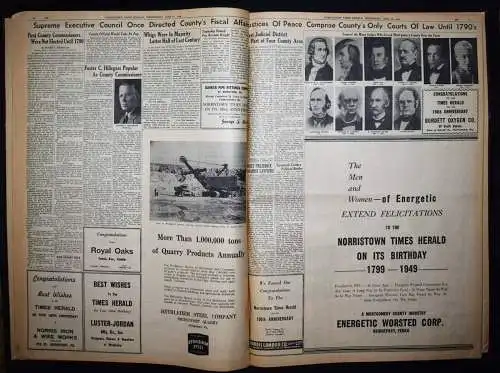 Norristown Times Herald 1949 NEWSPAPER USA AMERICA  JOURNAL ADVERTISING