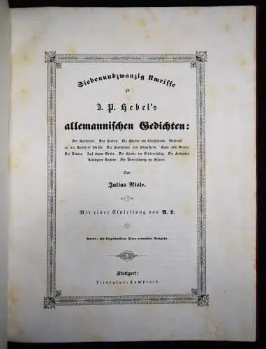 Hebel - Nisle, Siebenundzwanzig Umrisse zu Hebel’s Allemannischen Gedichte 1839