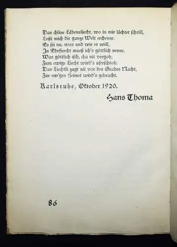 Thoma, Hans. Biblische Geschichten in...MUNDART 1923 ORIG.-PHOTO SIGNIERT